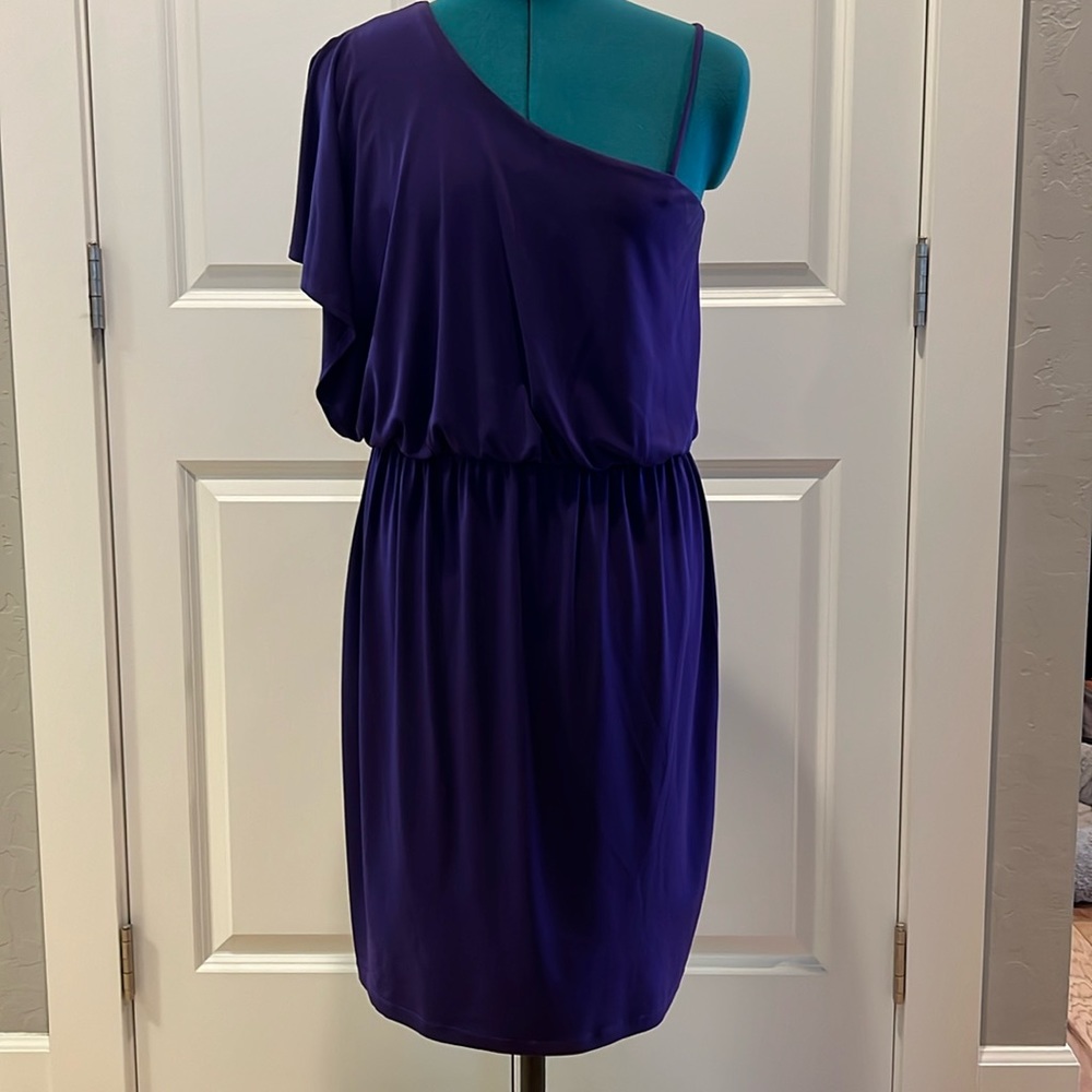 Purple Open Shoulder Dress